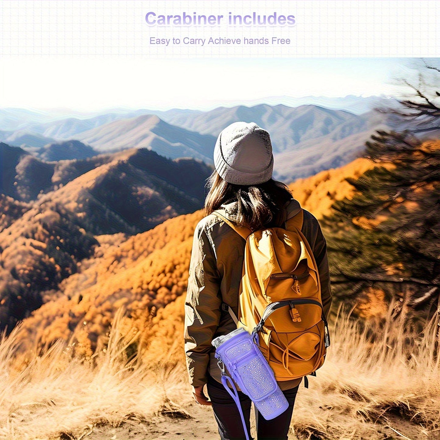 Neoprene Tumbler Carrier Bag with Phone Pocket & Adjustable Shoulder Strap – Fits 30 & 40 oz Tumblers, Clip-On Water Bottle Holder for Hiking, Camping & Outdoor Sports, 4 Colors