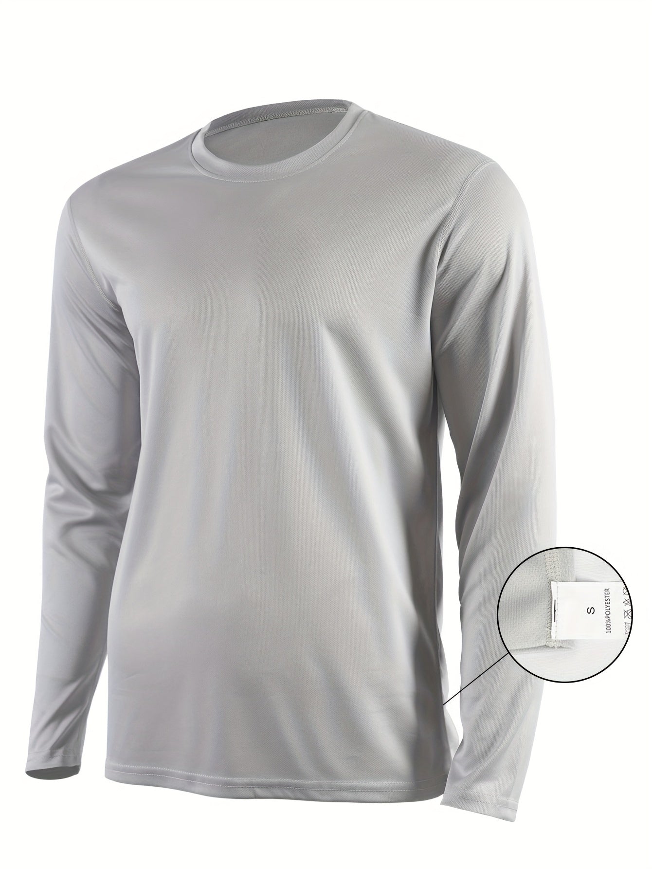 Men's Quick Dry Long Sleeve Shirts 5-Pack Moisture Wicking Breathable Athletic Workout Tops - Anti-Odor Stretchy Running Gym Training S-XXL