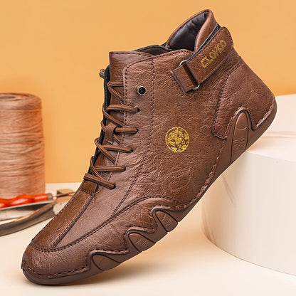 Men's High-Top Sneakers Breathable Lace-Up Casual Shoes Soft Rubber Sole Non-Slip Outdoor Walking Shoes for Men US 7-12 Multiple Colors