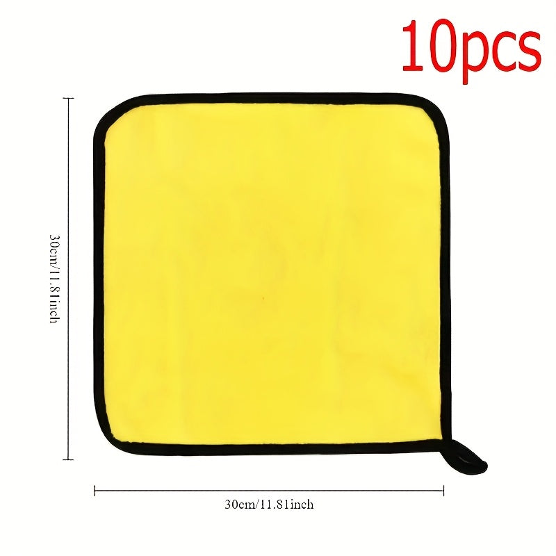 10pcs Microfiber Car Cleaning Towels – Super Absorbent, Lint-Free, No Streaks, Car Wash Drying Cloths for Car Exterior, Interior, Glass & Household Cleaning