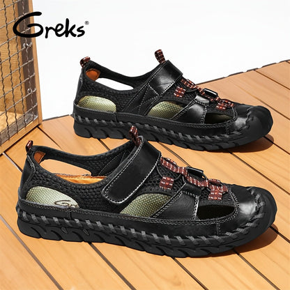 Men's Closed Toe Fisherman Sandals – Handmade Breathable Water Shoes, Non-Slip Anti-Collision Outdoor Hiking Athletic Beach Sandals for Summer | Velora