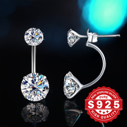 S925 Sterling Silver Earrings for Women – Hypoallergenic Delicate Elegant Studs, Classic Luxury Jewelry for Daily Wear Party Music Festival, Perfect Christmas Birthday Gift