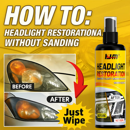 Headlight Restoration Kit – Removes Yellowing & Oxidation, Restores Clarity to Foggy Headlights, Long-Lasting UV Protection, Easy DIY Cleaner & Restorer for Cars, Trucks, SUVs & Motorcycles