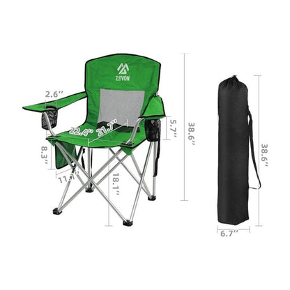 Folding Camping Chair with Tilting Canopy Sunshade – 225LBS Capacity, 22.8" Wide Seat, Mesh Cup Holder & Carry Bag, Portable Beach Lawn Chair for Camping, Hiking & Outdoor Events – 9 Color Options