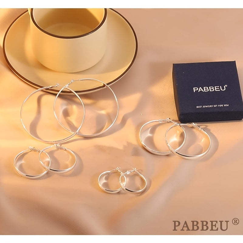S925 Sterling Silver Large Hoop Earrings Hypoallergenic Thin Oversized Big Hoops French Minimalist Style for Women Girls Daily Vacation Jewelry