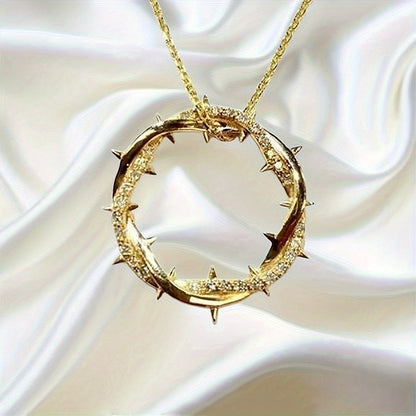 925 Sterling Silver 1-Carat Moissanite Thorn Ring Pendant – Vintage Style Sparkling Gemstone Necklace Charm for Daily Wear & Parties, Gift Box Included, Perfect for Valentine's Day & Holidays