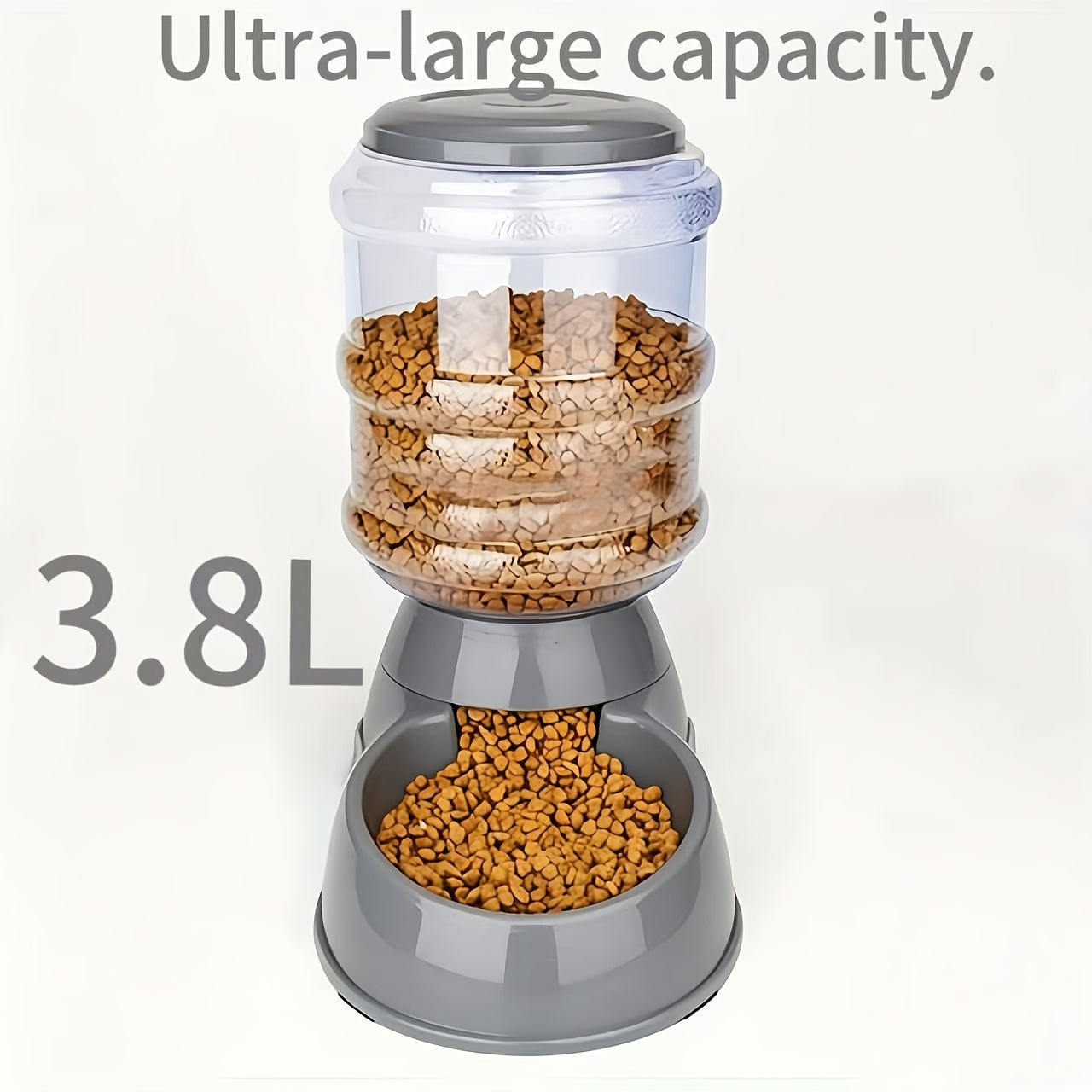 Automatic Gravity Dog Feeder and Water Dispenser 1 Gallon 3.8L - No Batteries Required, Durable PP Material, Suitable for Cats and Dogs Small Medium Pets, Hands-Free Gravity Feeding Station, Perfect Gift
