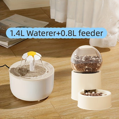 Pet Water Fountain 50oz Quiet USB-Powered BPA-Free - Automatic Drinking Fountain for Cats and Small Animals, Easy to Clean, No Battery Required, Continuous Fresh Filtered Water Dispenser