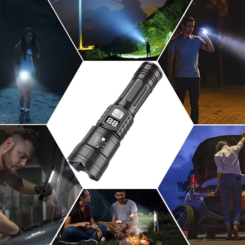 Rechargeable LED Flashlights 2-Pack – 1000-3000 Lumens Super Bright, 3 Modes, USB-C, Adjustable Beam, Emergency Power Outage Camping Hurricane Survival Gear Work Light