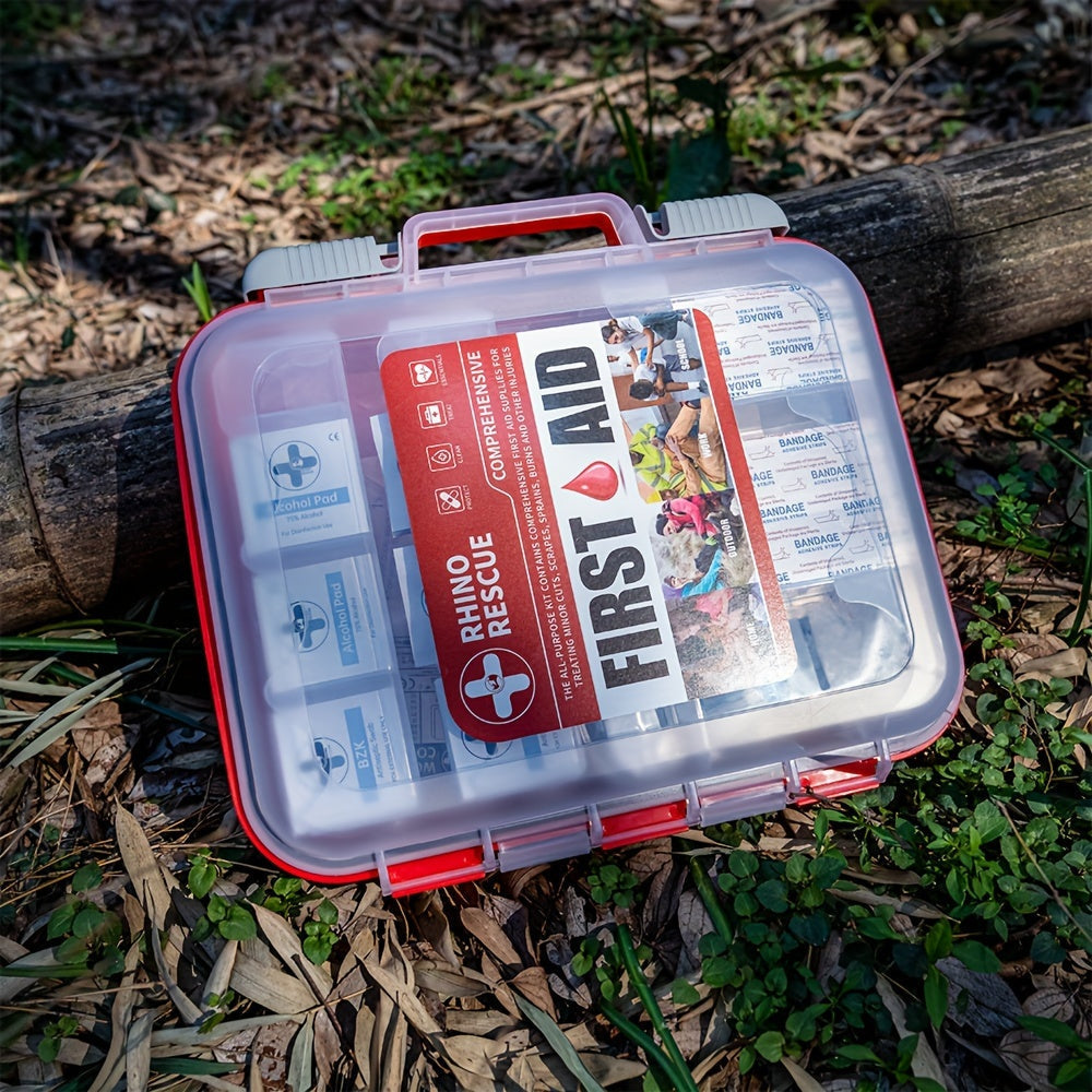 RHINO RESCUE OSHA First Aid Kit All-Purpose Professional Medical Supplies - Home Office Outdoor Emergency Camping Car Travel Business
