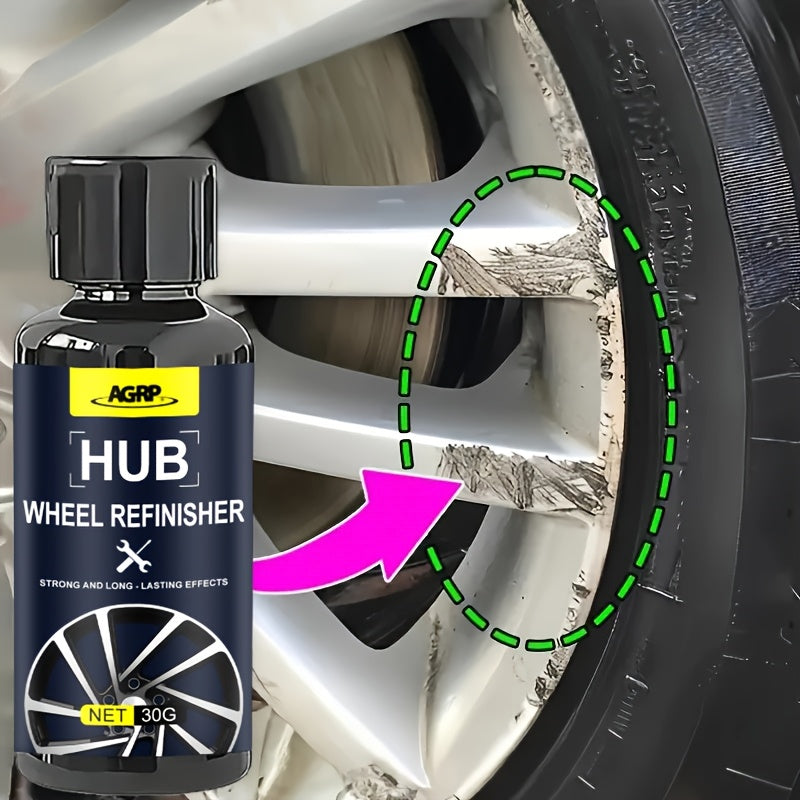 Car Wheel Scratch Repair Kit 30g Professional Hub Refinishing Compound for Aluminum Steel Rims Metal Shine Rejuvenator Long-Lasting Protective Layer Includes Sponge