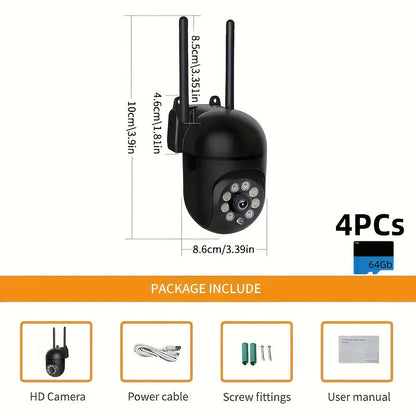Indoor Security Camera 4 Pack 3MP Wireless – Cloud Storage, 2.4G/5G Dual-Band WiFi, AI Motion Detection, Two-Way Audio & Color Night Vision for Home Surveillance System
