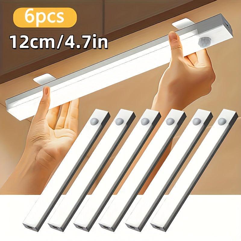 Motion Sensor LED Cabinet Light USB Rechargeable – Smart Wireless Under Cabinet Lighting, 3-Speed Dimming, Night Light for Kitchen, Bedroom, Closet, Stairs, Hallway – 6 Pack or 3 Pack
