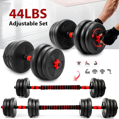 Adjustable Dumbbell Set 22 lb & 44 lb – 3-in-1 Quick-Adjust Free Weights for Home Gym, Strength Training, Full-Body Workouts, Space-Saving Compact Fitness Equipment for Men & Women