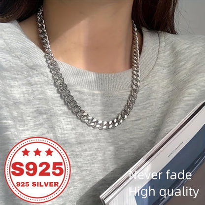 925 Sterling Silver Cuban Link Chain Necklace for Men & Women - 9mm Classic Miami Cuban Chain, Hip Hop Unisex Jewelry in Silver & Gold, 18-24 Inch, Trendy Everyday Gift