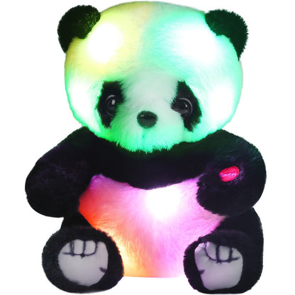 Light Up Panda Stuffed Animal 8 & 12 Inch – Cute Panda Bear Plush Toy with LED Glow Light, Soft Hugging Plushie Gift for Kids Boys Girls, Birthday Christmas Holiday Home Decor