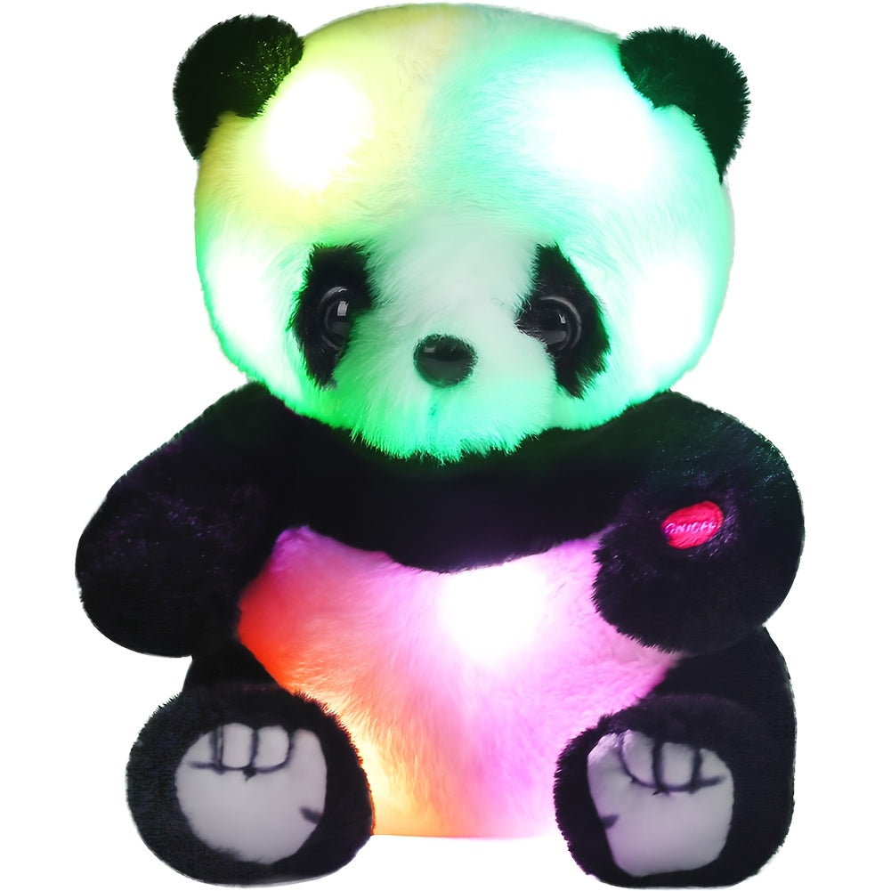 Light Up Panda Stuffed Animal 8 & 12 Inch – Cute Panda Bear Plush Toy with LED Glow Light, Soft Hugging Plushie Gift for Kids Boys Girls, Birthday Christmas Holiday Home Decor