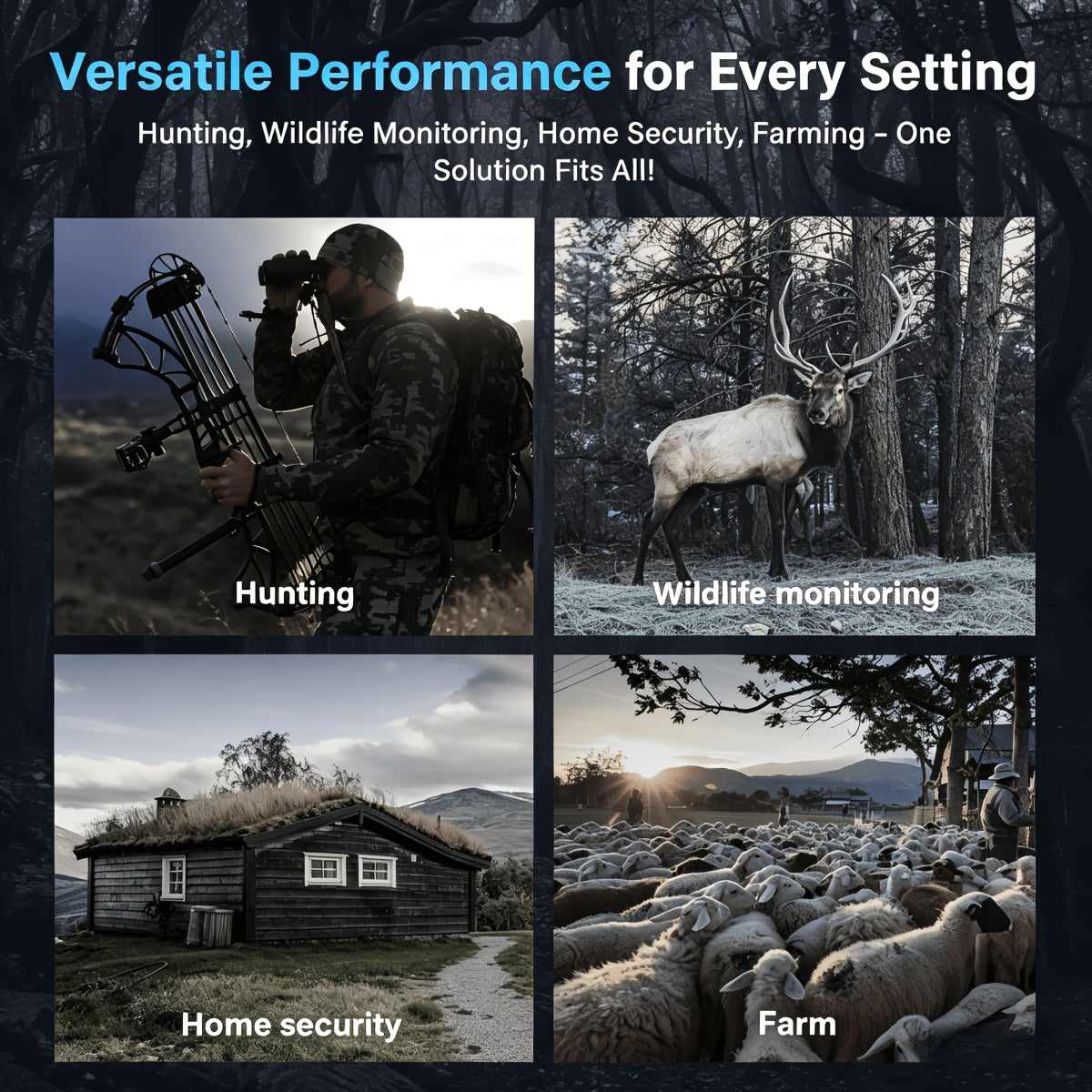 4K Night Vision Goggles for Adults 48MP Camera 3.1 Inch Screen 4400mAh Rechargeable Battery 7-Level IR Adjustment 100% Darkness View 4K Video 64GB Card for Hunting Security Camping 25mm 50mm
