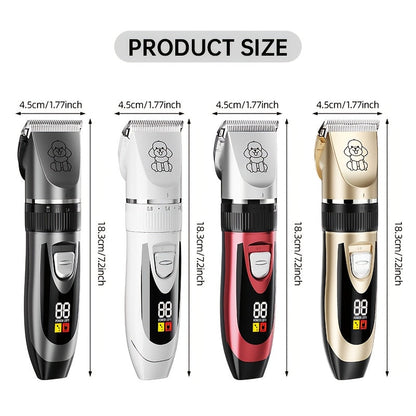 Dog Grooming Kit Wireless Low-Noise Electric Clippers – Rechargeable Lithium Battery, Thick Fur Trimmer with Scissors & Comb for Small & Large Dogs and Cats, Multiple Bundle Options