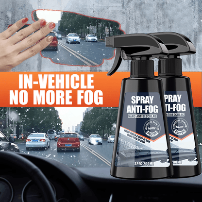 Long-Lasting Anti-Fog Spray with Towel – Car Windshield & Window Defogging Agent, Improves Clarity of Glass, Mirrors & Helmets, 6.76oz