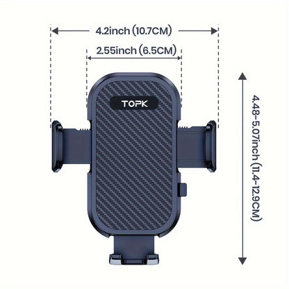 Air Vent Car Phone Holder with Metal Hook Clip – Adjustable Secure Grip, Ergonomic Design, Universal Fit for iPhone 15 14 13 Samsung Galaxy Android, Hands-Free Driving Mount, Black