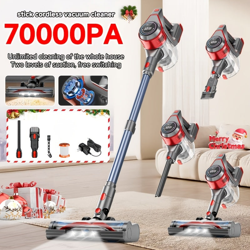 Cordless Stick Vacuum Cleaner 45-70KPA Powerful Suction, Anti-Tangle Brush 45-Min Runtime 50oz Dust Cup, Corded & Cordless Options, Rechargeable Lightweight Vacuum for Hardwood Floor Carpet Pet Hair Home