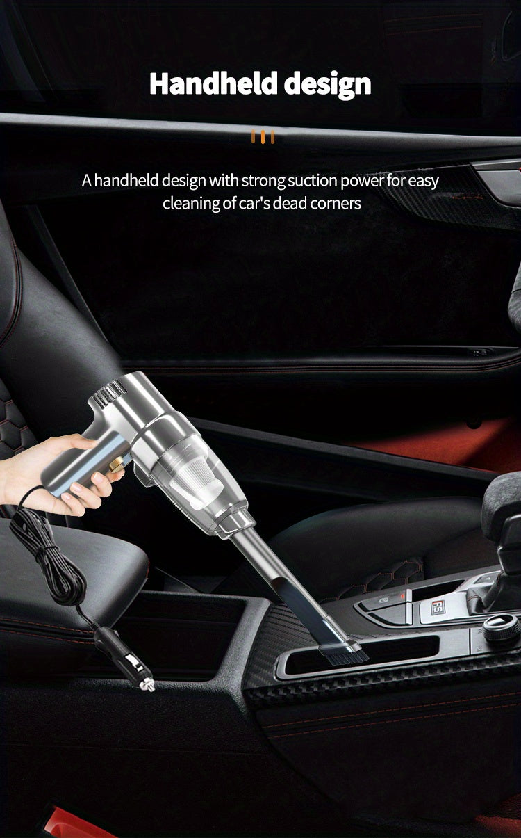 Corded Car Vacuum Cleaner 3KPa Suction Handheld Lightweight – 3M Cord, Single-Point Exhaust, One-Click Dust Cup Empty for Cars, Trucks & Home Cleaning – No Battery Needed