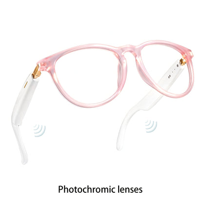 AI Smart Glasses with Real-Time 160-Language Translation, GPT Chat Assistant, Bluetooth 5.2 Audio, Hands-Free Calling, Music Playback, Photochromic & Anti-Blue Light Lenses – Unisex Wearable Tech