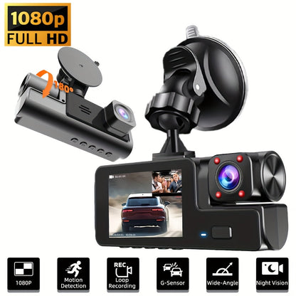 1080P Dual Channel Dash Cam Front & Rear 170° Wide Angle with Super Night Vision Loop Recording G-Sensor Wi-Fi – FHD Car DVR Dashboard Camera Tachograph for Cars Trucks SUVs