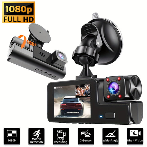 1080P Dual Channel Dash Cam Front & Rear 170° Wide Angle with Super Night Vision Loop Recording G-Sensor Wi-Fi – FHD Car DVR Dashboard Camera Tachograph for Cars Trucks SUVs