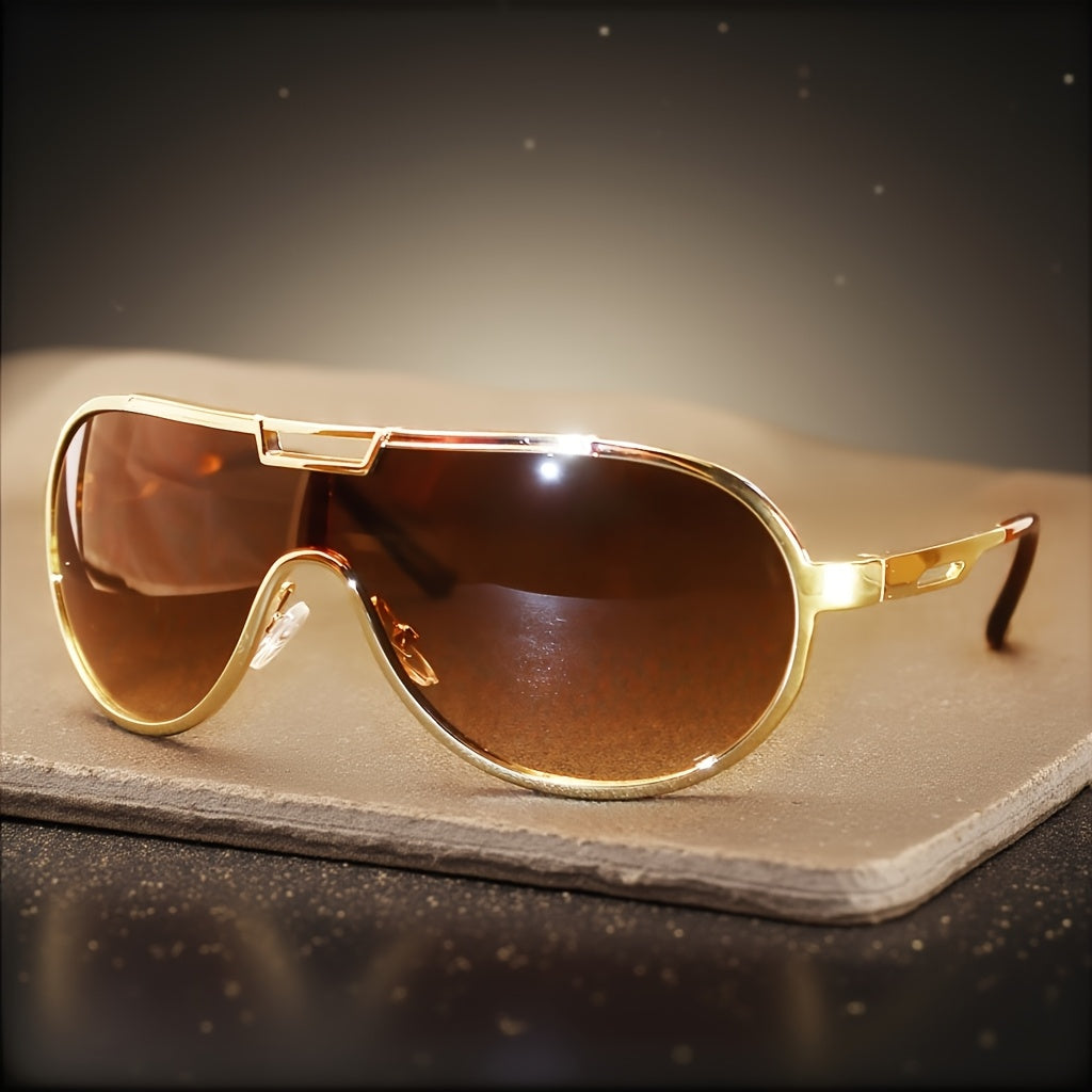 Retro Oversized Sunglasses for Men Women – Vintage Frame UV Protection Anti-Glare Lenses Metal Hinges, Includes Case, Streetwear Fashion Eyewear, 3 Colors