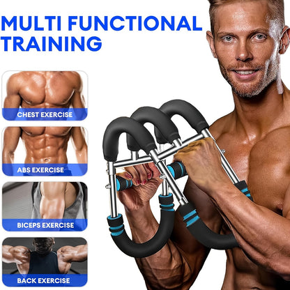 Arm Strength Trainer Chest Expander 3-Bar 3-Level Adjustable Resistance Tubes Portable Detachable Forearm Strengthener Home Gym Workout Device for Muscle Building Upper Body Training