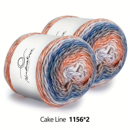 Colorful Yarn Thread & Weaving Accessories Kit 2/4pcs Cotton Acrylic Wool Blend with C-Type Buckle Weaving Needle Bow Twist Needle DIY Knitting Crochet Sweater Scarf Beginner Craft Set