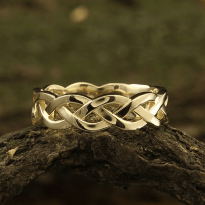 18K Gold Plated Copper Woven Hollow Ring for Women – Minimalist Stackable Band, Sizes 5-13, Luxurious Texture for Weddings, Anniversaries, Parties & Everyday Wear, No Gemstone
