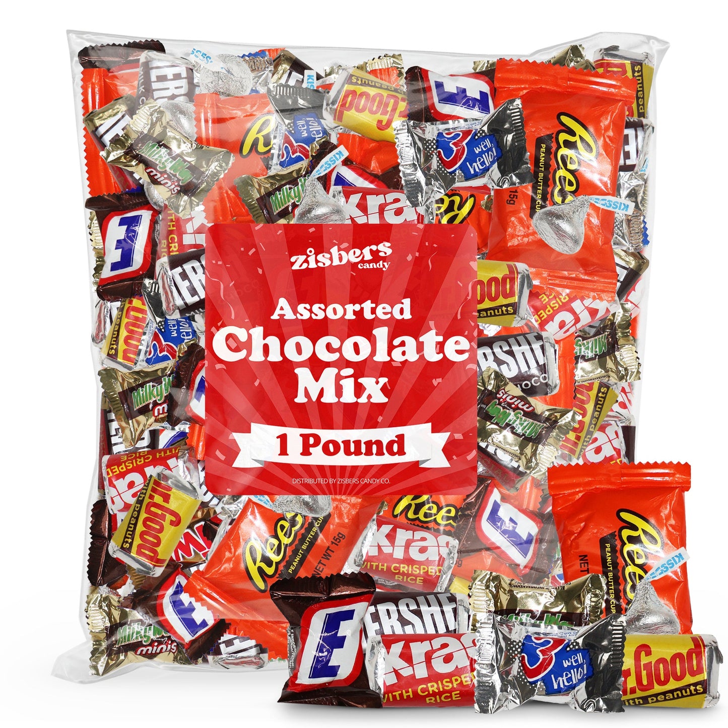 Assorted Chocolate Mix 1 Pound Bulk Bag – Individually Wrapped Milk Chocolate Peanut Butter Caramel Variety, Perfect for Halloween Parties Holidays & Everyday Snacking