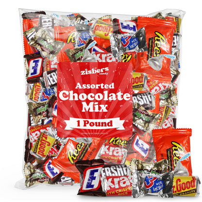 Assorted Chocolate Mix 1 Pound Bulk Bag – Individually Wrapped Milk Chocolate Peanut Butter Caramel Variety, Perfect for Halloween Parties Holidays & Everyday Snacking