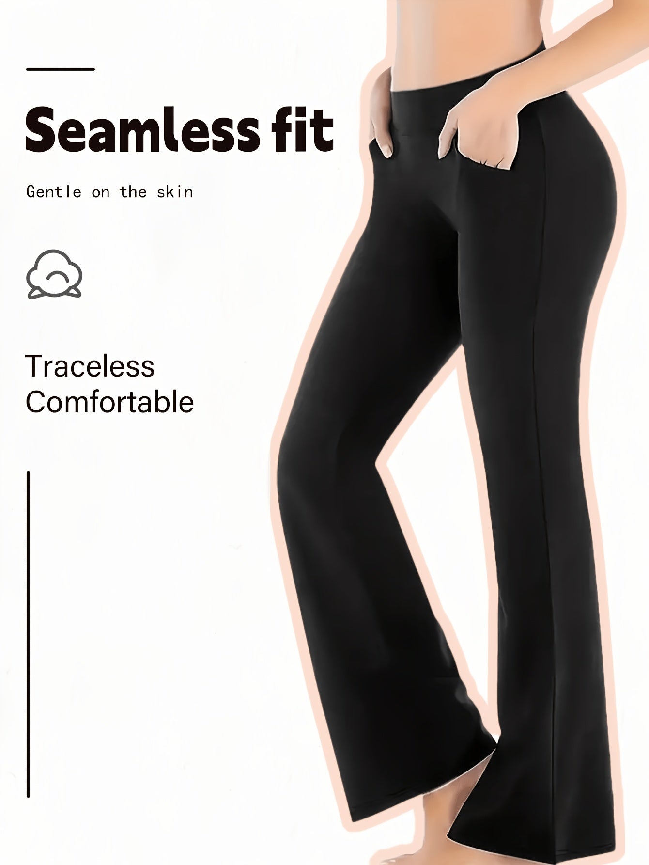Women's 4-Piece High Waist Bell Bottom Flare Pants Set – Front Slit Casual Summer & Spring Outfit, Figure-Flattering Lounge Wear, Black & Mixed Colors, Sizes S-XXL