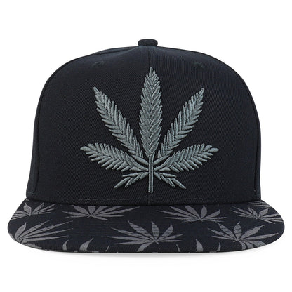 Rasta MJ Leaf 3D Embroidered Flat Bill Snapback Cap – Hip Hop Reggae Hat, Adjustable Snapback, One Size Fits Most, Unisex Streetwear Baseball Cap