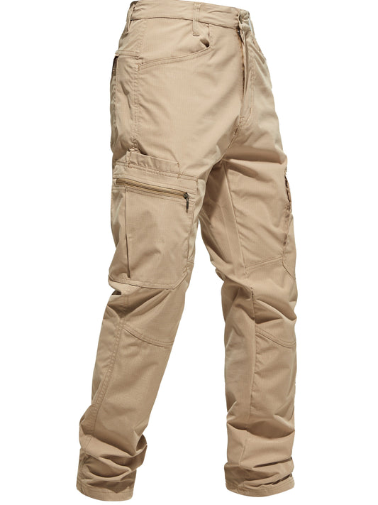 Men's Outdoor Cargo Hiking Pants Multi-Pocket Tactical Trousers All Season Lightweight Camping Fishing Cycling Dark Gray Khaki Sizes 30-42