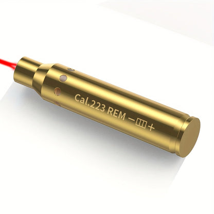 Red Laser Bore Sighter Multi-Caliber Firearm Sight Alignment Tool for 9mm 223rem 308win 45ACP 7.62 40SW 30-06 38SPL 12GA 44Mag 6.5mm, Copper Alloy Barrel Mount, 3 Battery Sets Included – Rifle Pistol Shotgun Accessory