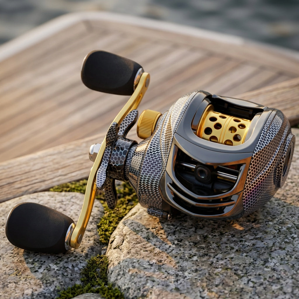 Ambidextrous Fishing Reel – Left & Right Hand Casting Reel, Aluminum Alloy, High-Performance Bearings, Freshwater & Saltwater, Compact Sporty Design