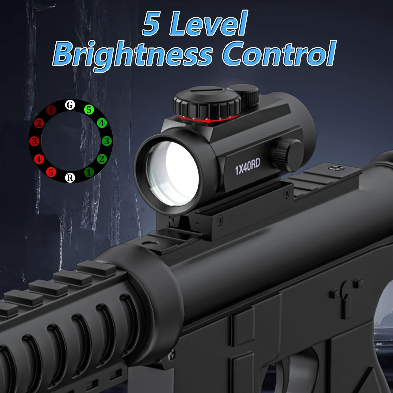 Tactical Red Green Dot Rifle Scope 1x40mm Reflex Sight – Aluminum Alloy Reflector Optic, Fits 20mm Picatinny Weaver Rail & 11mm Dovetail Rail – for Hunting, Shooting & Tactical Use