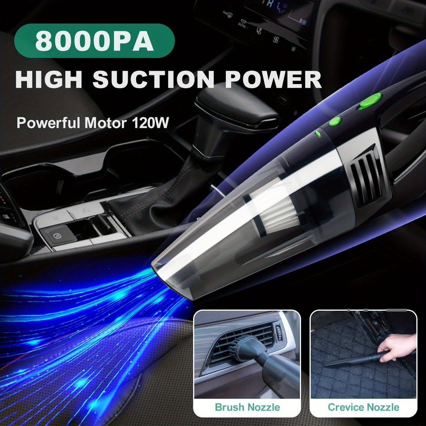 Car Cleaning Kit 17-35 Piece – Portable Vacuum Cleaner, Windshield Cleaning Tool, Drill Brush Set & Interior Brush Set for Full Car Detailing, Holiday Gift for Family & Friends