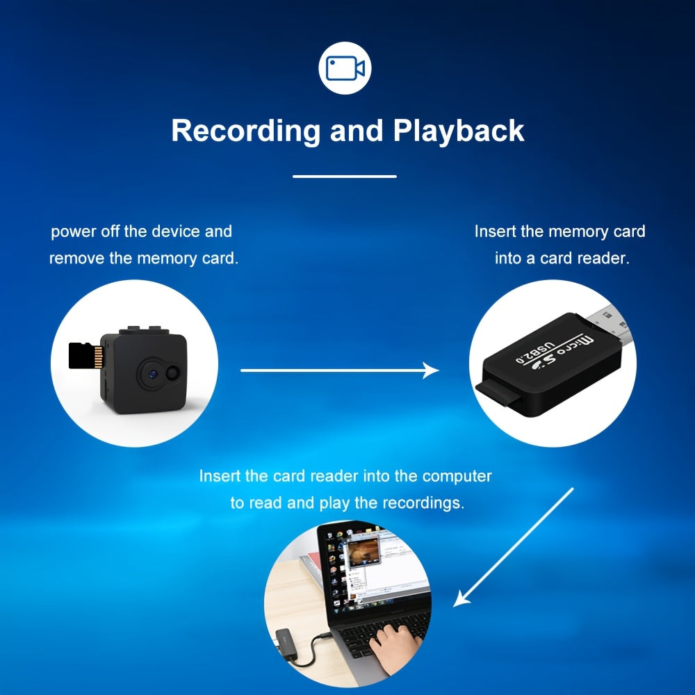 Mini Hidden Security Camera No WiFi Needed – 32GB SD Card Support, Continuous Loop Recording, Rechargeable Battery, Plug & Play – Home Security, Baby Monitor, Pet Camera, Office Surveillance