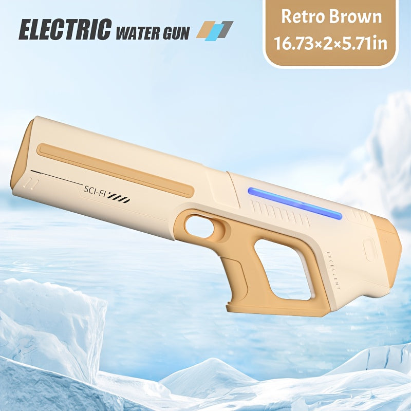Electric Water Gun Auto-Fill with LED Pulse Light – 40ft Long Range Rapid-Fire Squirt Gun, USB Rechargeable 240-Shot Tank, Water Blaster for Kids & Adults, Pool Beach Backyard Summer Fun