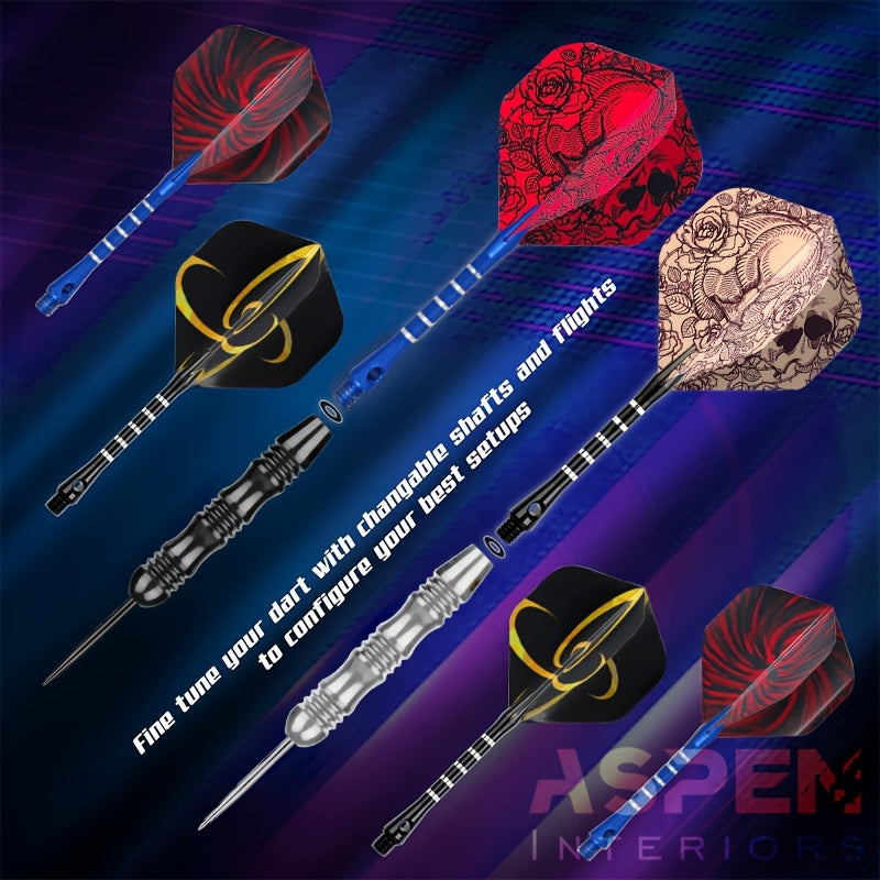 Steel Tip Darts Gift Set with Skull Wings – Deluxe Gift Box, Iron Tip & Aluminum Alloy Shaft, Multiple Sizes – for Indoor Club Entertainment, Sports Competitions & Casual Dart Games
