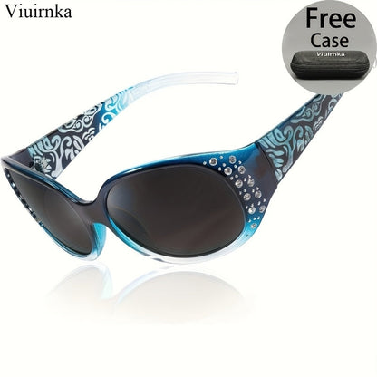 Rhinestone Cat Eye Sunglasses for Women – Floral Embellished UV Protection Shades, Lightweight Frames for Beach, Driving, Outdoor, Street Style & Vacation, Trendy Fashion Eyewear Gift