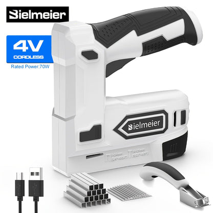 Cordless 2-in-1 Brad Nailer & Stapler Gun 20V – No Compressor Needed, Battery & Charger Included, Safety Guard, 1600/2000 Nails & Staples for Carpentry, Upholstery & DIY