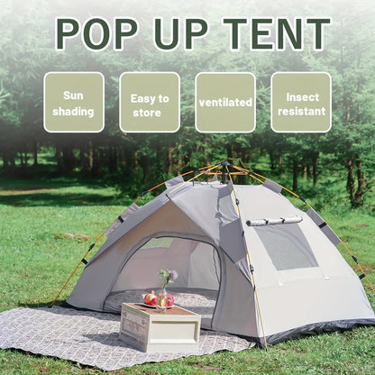 Automatic Instant Setup Camping Tent 1-4 Person All-Season Windproof Lightweight Tent with Dual Doors & Mesh Windows for Camping Hiking Travel – Durable Portable Outdoor Shelter