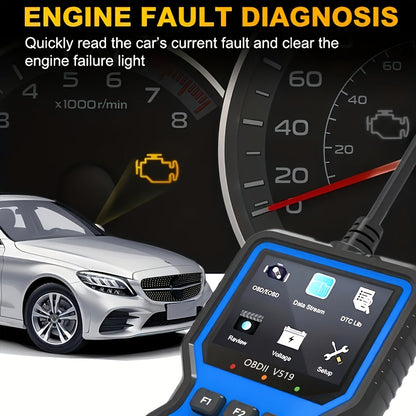OBD2 Scanner Code Reader Car Diagnostic Tool Engine Fault Code Reader with Live Data Freeze Frame I/M Readiness for All OBDII Protocol Vehicles No Battery Required
